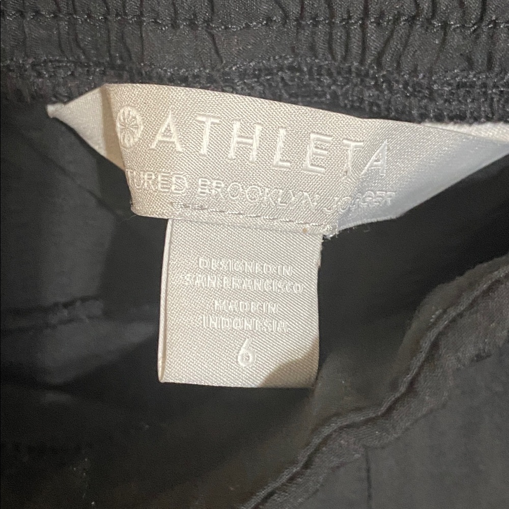 ATHLETA BROOKLYN JOGGERS LINED WOMEN’S SZ 6 BLACK NWOT TEXTURED ZIPPER POCKETS - Picture 8 of 9